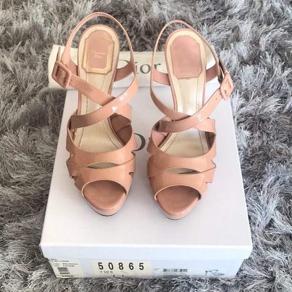 Dior Metal Cannage Peep Toe Heels - Picture 2 of 7